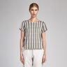Strisce floreali in popeline di cotone – bianco/cachi,  thumbnail number 5