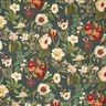 Tessuto arredo canvas Fiori nostalgici – verde scuro,  thumbnail number 1
