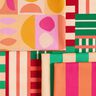 tessuto arredo mezzo panama Forme moderne – verde ginepro/rosso scuro,  thumbnail number 5