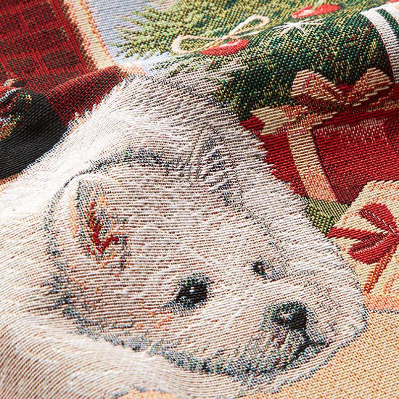 taglio di tessuto gobelin cane il giorno di festa – verde/rosso, image number 2