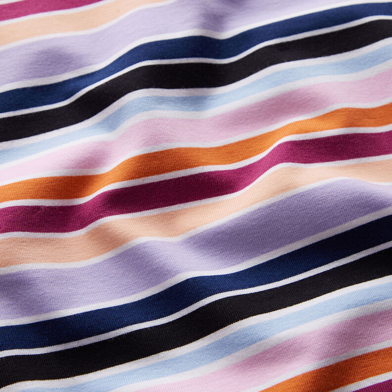 jersey di cotone Righe colorate | by Poppy uva/albicocca, image number 2