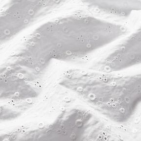 Batista di cotone ricami a giorno fiorellini – bianco, 