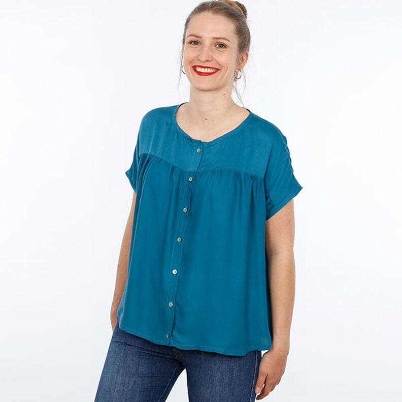 FRAU SUZY - blusa ampia a maniche corte con arricciatura, Studio Schnittreif  | XS -  XXL,  image number 8