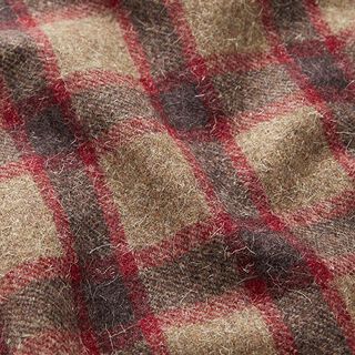Misto lana vergine a quadri – beige scuro/rosso, 