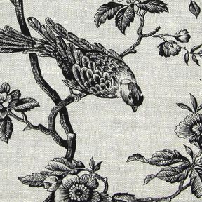 Lino per complementi di arredo Uccelli – nero, 