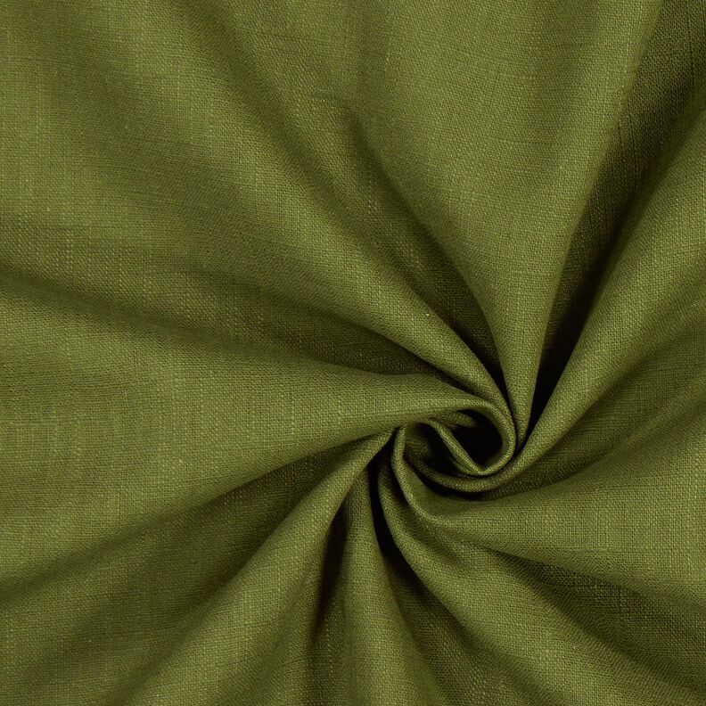 Tessuto di lino misto Ramie medio – verde oliva scuro,  image number 1