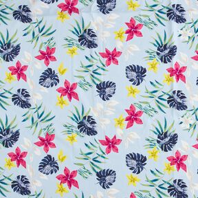 Fiori tropicali in tessuto di cotone – azzurro, 