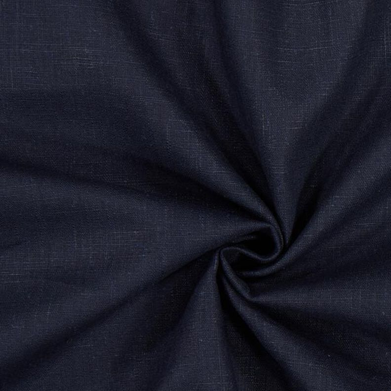 Tessuto di lino misto Ramie medio – nero-azzurro,  image number 1
