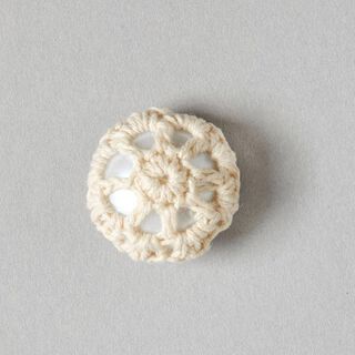 bottone ricoperto all’uncinetto [26mm] – bianco lana, 