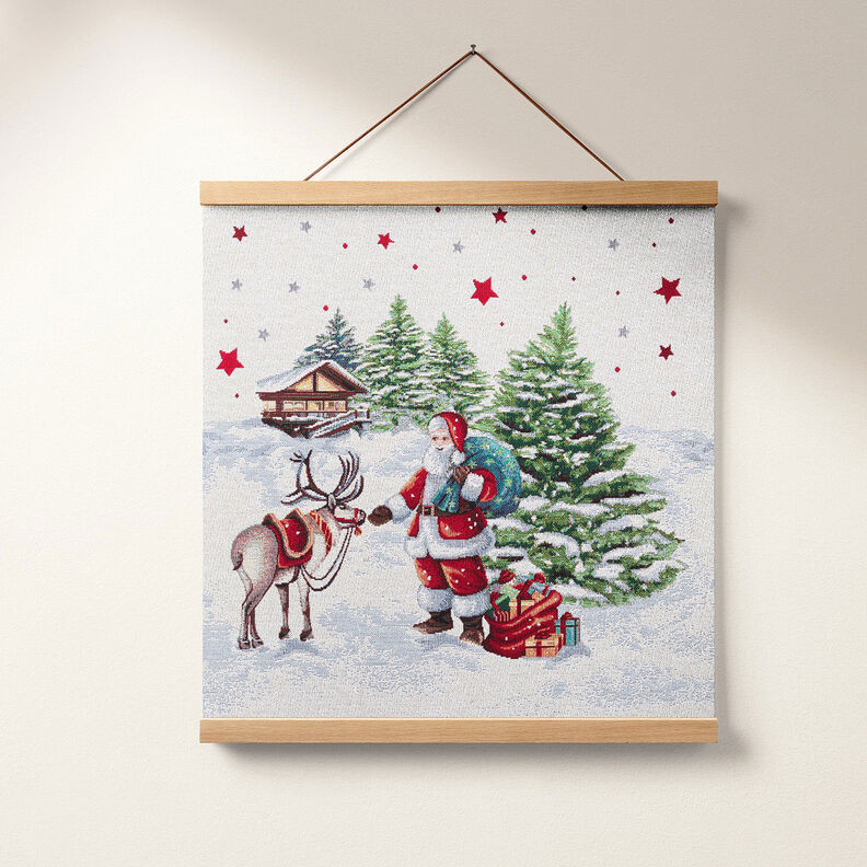 taglio di tessuto gobelin Babbo Natale, lurex – bianco lana, image number 6