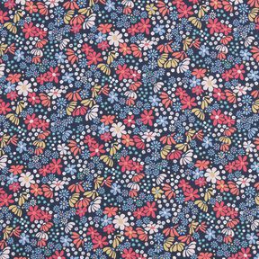 tessuto in cotone cretonne Fiorellini misti – blu notte, 