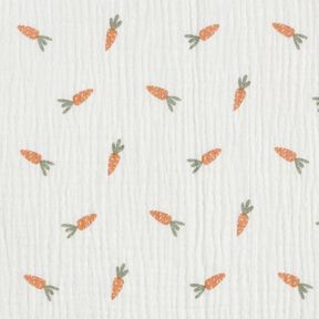 mussolina / tessuto doppio increspato piccole carote – bianco lana, 