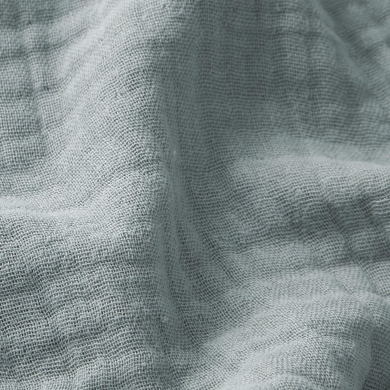 Mussola di cotone a tre strati tinta unita – grigio elefante,  image number 2