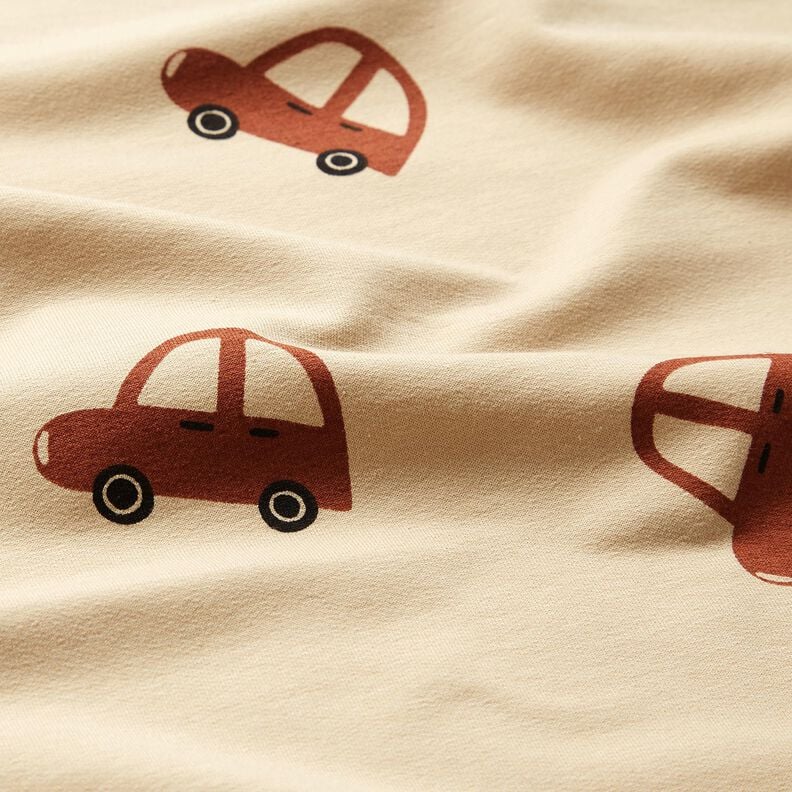 French terry, felpa estiva Grandi auto retr&ograve; &ndash; crema,  image number 2