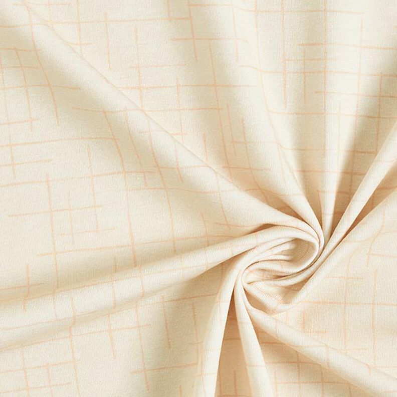 jersey di cotone, motivo a quadri interrotti – crema, image number 3