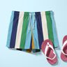 popeline di cotone Righe – blu/verde,  thumbnail number 5