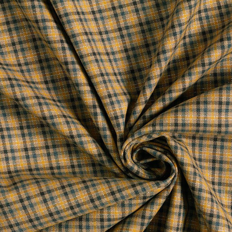misto viscosa Quadri in Lurex – beige scuro/giallo curry,  image number 3