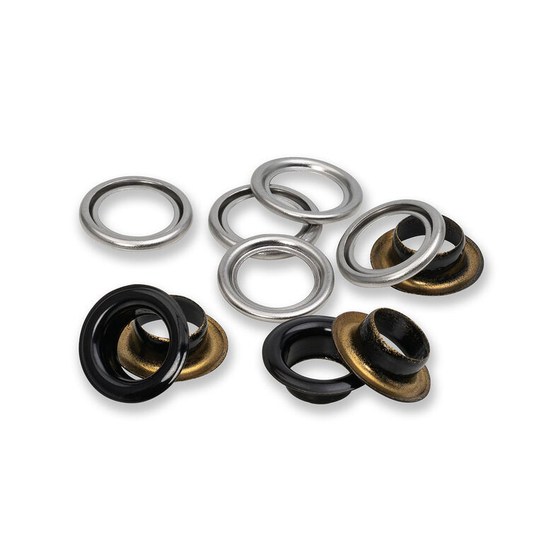 Occhielli con rondelle [20 pezzi | Ø 11 mm] | Prym – nero/argento effetto metallizzato,  image number 2
