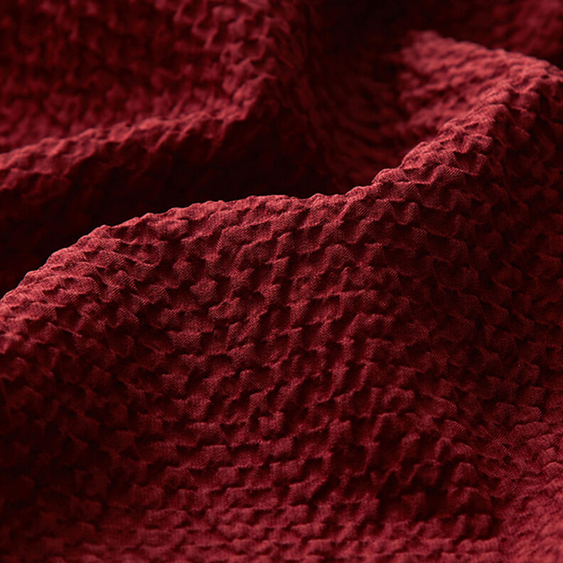 Tessuto leggero cloqué in tinta unita – rosso Bordeaux,  image number 2
