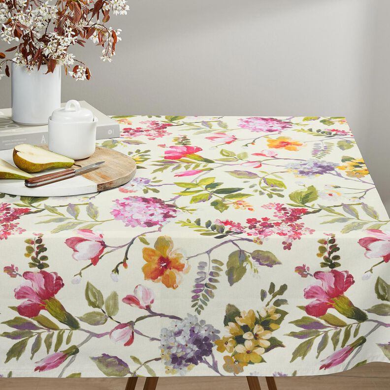 tessuto arredo tessuti canvas Ortensie – crema/color bacca chiaro,  image number 8