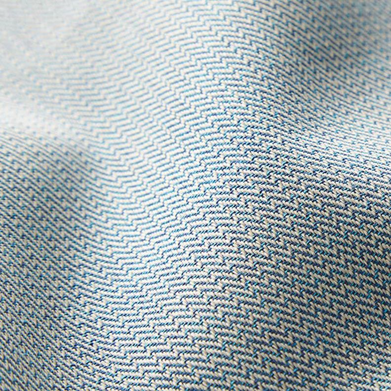 tessuto jacquard da esterni piccolo motivo zig-zag – blu marino, image number 3