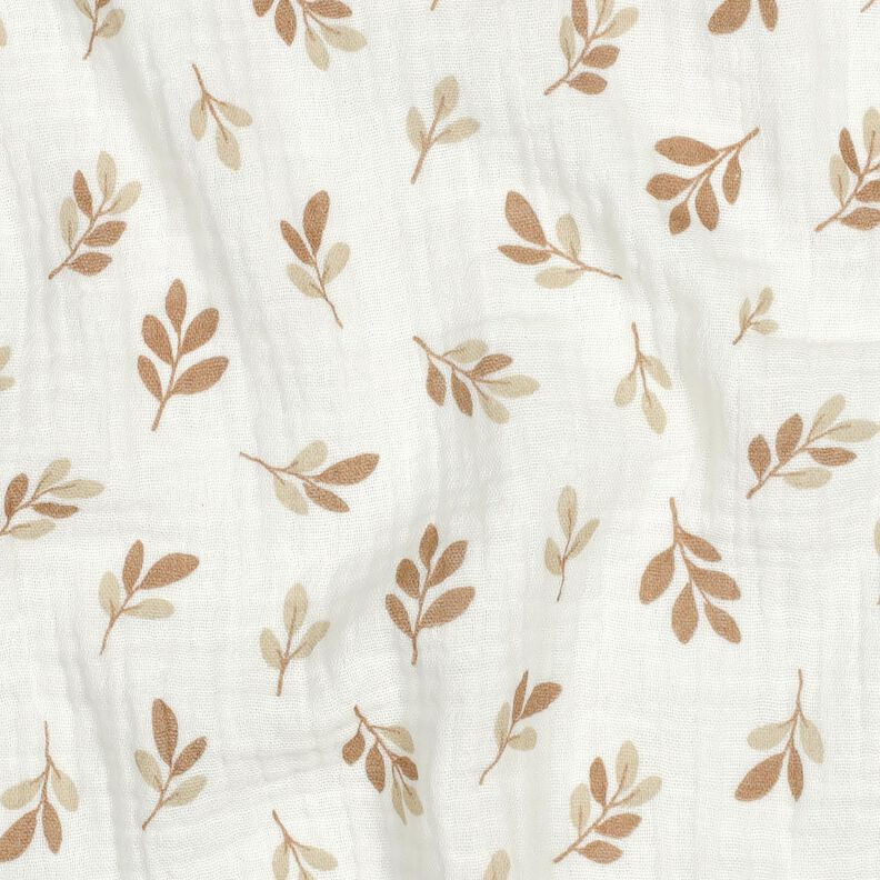 mussolina / tessuto doppio increspato Rami | Poppy Fabrics – avorio/moca,  image number 2