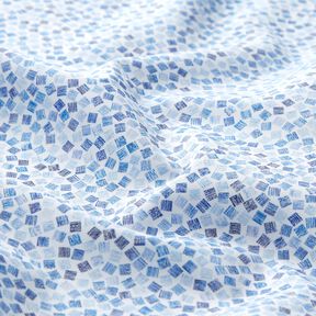 popeline Cubi astratti – bianco/blu reale, 
