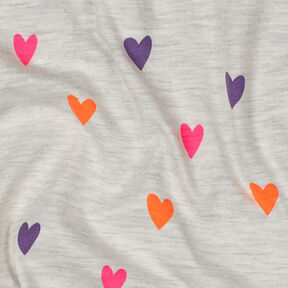 jersey di cotone Cuori al neon | by Poppy – naturale/arancio neon, 