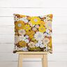 tessuto in cotone cretonne Grandi fiori retrò – nero/giallo sole,  thumbnail number 7