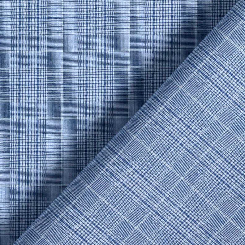 Tessuto per camicie a quadretti fini – bianco/colore blu jeans,  image number 4