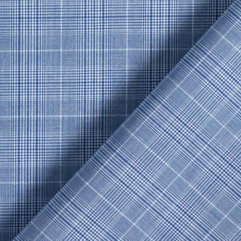Tessuto per camicie a quadretti fini – bianco/colore blu jeans, image number 4