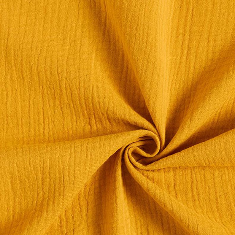 GOTS mussolina / tessuto doppio increspato | Tula – giallo curry,  image number 1