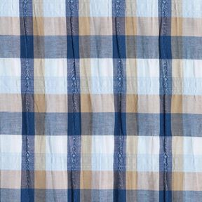Misto cotone stropicciato a quadri colorati – blu, 