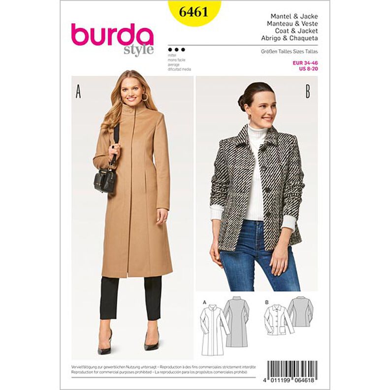 cappotto | giacca, Burda 6461 | 34 - 46,  image number 1