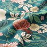 tessuto arredo Jacquard Fiori d'epoca – petrolio/rosso scuro,  thumbnail number 2
