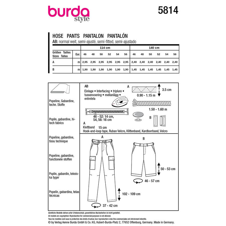 Pantaloni | Burda 5814 | 46-56,  image number 9