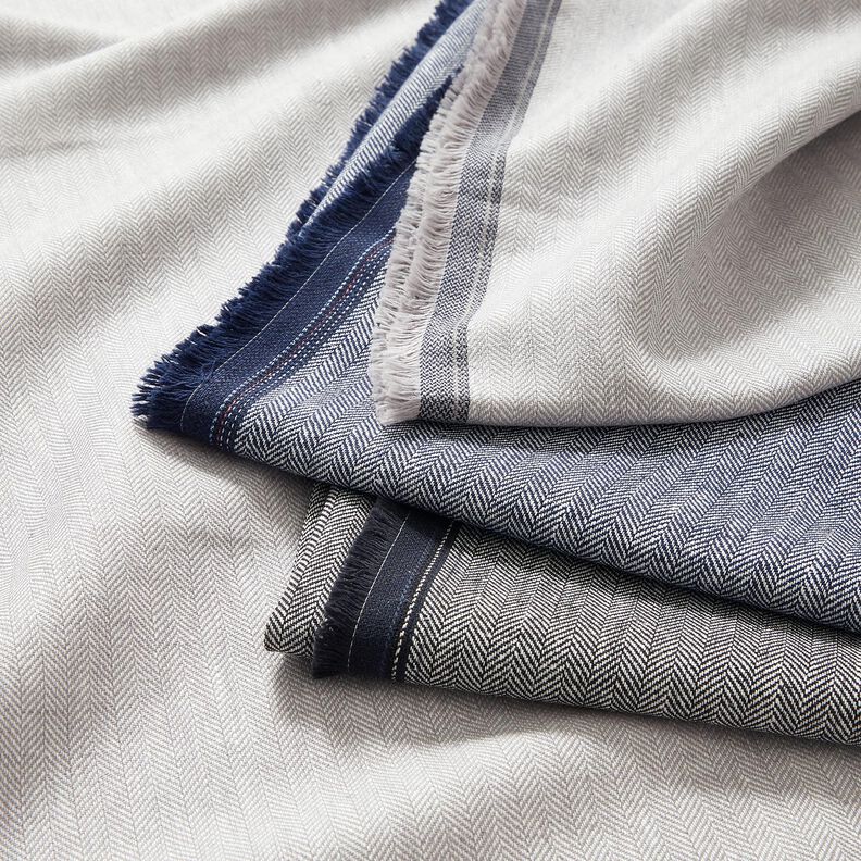 misto lino-cotone, spina di pesce – blu notte,  image number 5