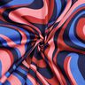 satin di cotone Onde retrò | Poppy Fabrics – blu marino/pink,  thumbnail number 3