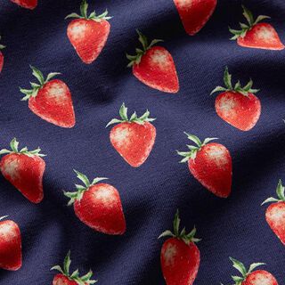 jersey di cotone fragole stampa digitale | STENZO – blu marino/rosso fuoco, 