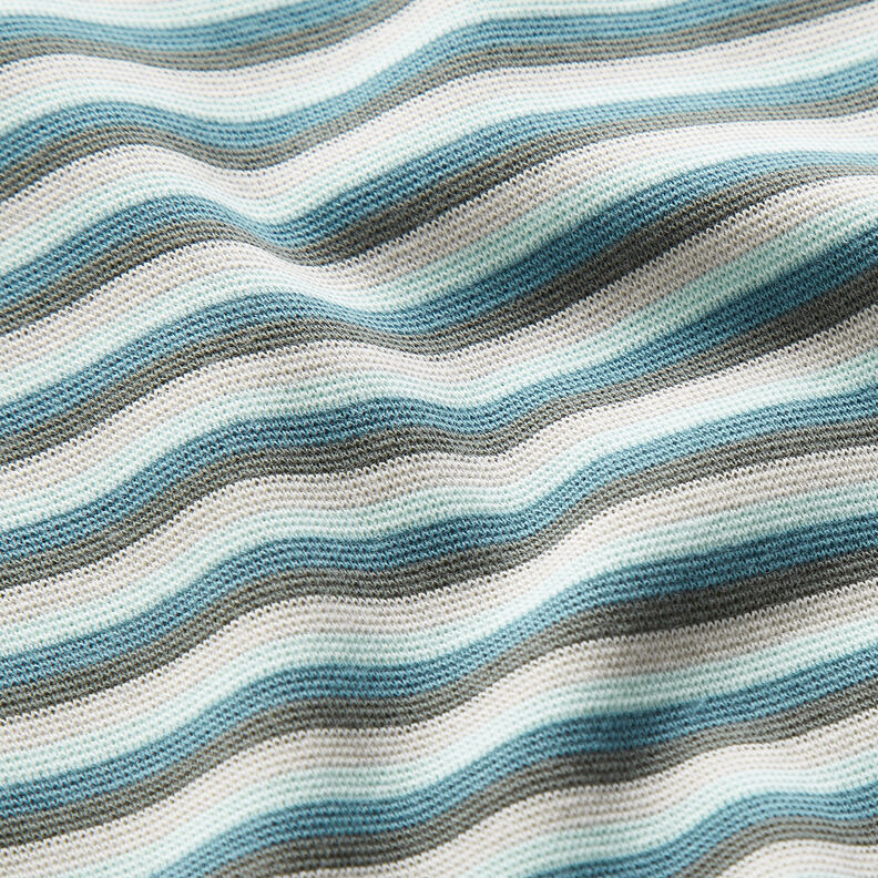 tessuto per polsini Righe tubolari – blu ghiaccio/turchese,  image number 2