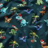 French terry, felpa estiva Dinosauri di Natale sotto le palme | Glitzerpüppi – petrolio/verde chiaro,  thumbnail number 2