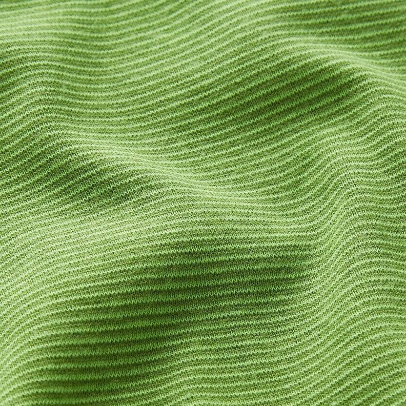 tessuto per polsini Righe tubolari strette – verde mela/pino,  image number 2