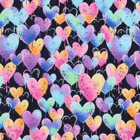 jersey di cotone Cuori variopinti | Glitzerpüppi – nero, 