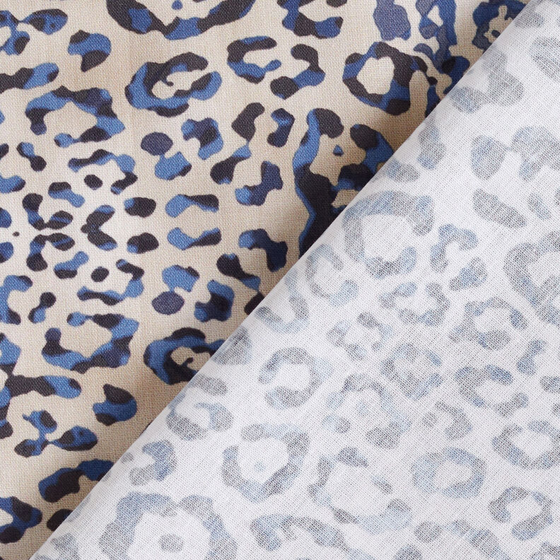 GOTS Popeline di cotone Motivo leopardato | TCC x LOOKS by Wolfgang Joop – indaco/tortora chiaro,  image number 6