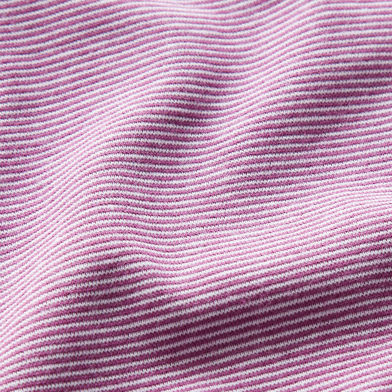 tessuto per polsini Righe tubolari strette – lillà rosso/bianco,  image number 2