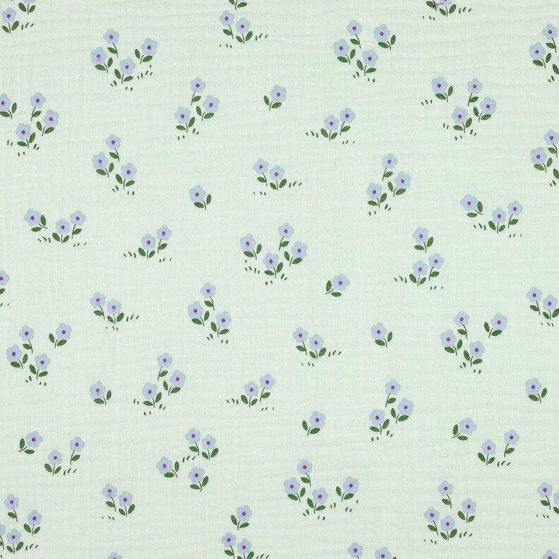 mussolina / tessuto doppio increspato fiorellini | Poppy Fabrics – menta chiaro,  image number 1