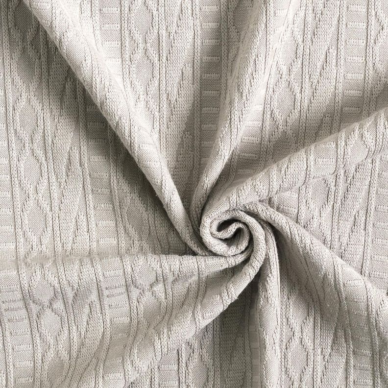 jersey jacquard Misto cotone decorato a righe – grigio seta,  image number 3