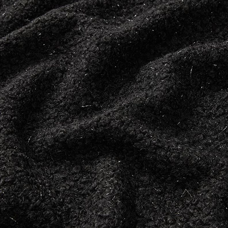 Fili lucidi lavorati a maglia bouclé – nero,  image number 2
