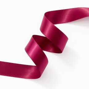 Nastro in satin [15 mm] – rosso Bordeaux, 