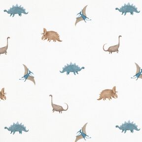 GOTS jersey di cotone Dinosauri contenti stampa digitale – avorio, 